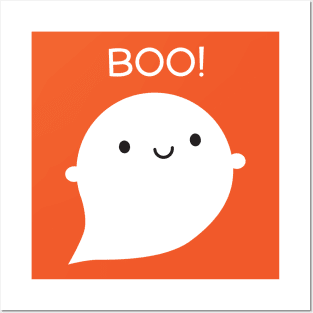 Boo! Kawaii Halloween Ghost Posters and Art